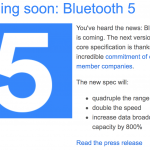 Bluetooth5が近々登場!転送速度が2倍、到達距離が4倍と過去最高スペックに