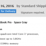 Touch Bar搭載MacBook Pro(Late 2016版)、アメリカで出荷開始!到着は11/14予定